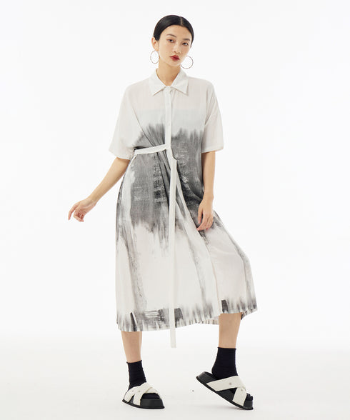 Blurred Print Dress